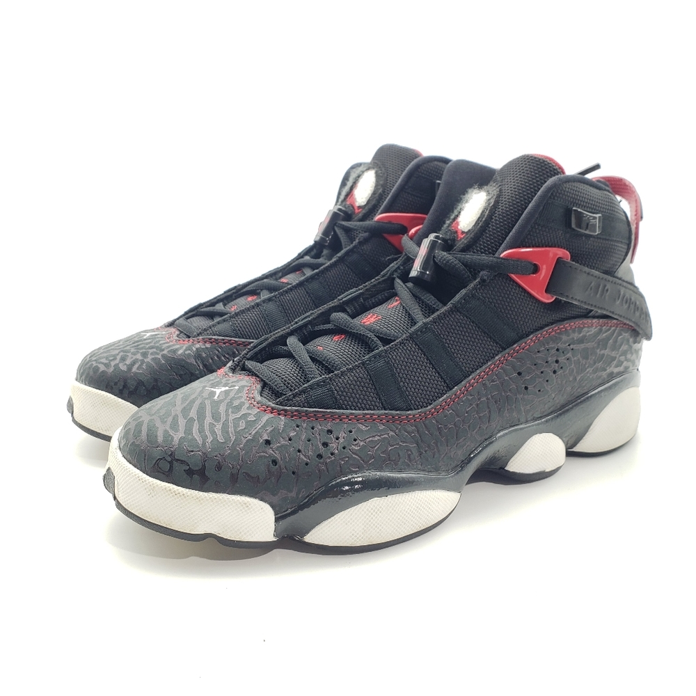 Nike Air Jordan 6 Rings Bred Basketball Sneaker Black Red 323419-020 6.5 Youth
